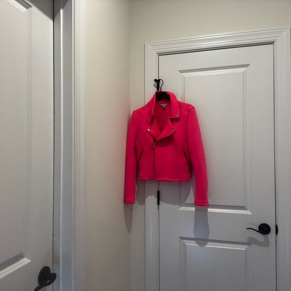 Belle Sky Fuchsia Leather Jacket